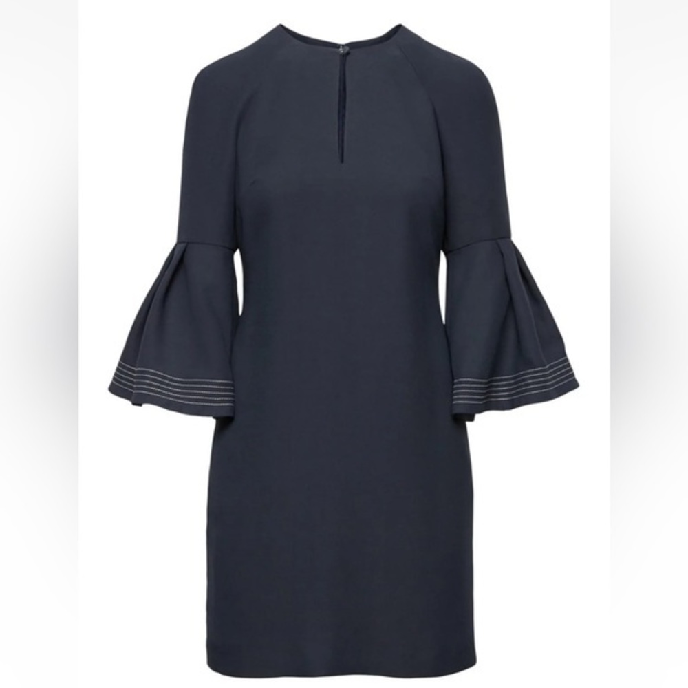 Banana Republic 3/4 Bell Sleeve Shift Dress‎ Sz 10 Navy Blue